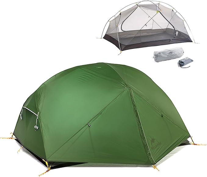 Naturehike Mongar UL Tent [2025 Upgrade] 1.5kg/3.3lb Ultralight Tents,1/2 Person Backpacking Tent,4 Modes of use, Waterproof,Hiking Tents for Camping