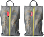 pack all Shoe Bag for Travel, Water-Resistant Shoe Pouch for Gym, Odor-Resistant Soccer Cleats Bag for Sport (Grey, 2-Pack)