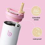 BOTTLE BOTTLE Insulated Water Bottle 24oz with Straw Lid and Handle for Sports Travel Gym Stainless Steel Water Bottles Double-Wall Vacuum Metal Leak Proof BPA-Free