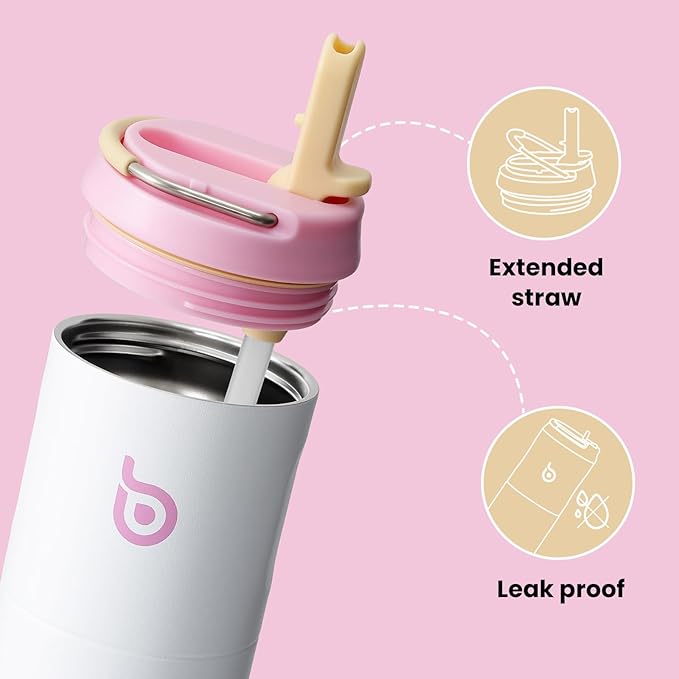 BOTTLE BOTTLE Insulated Water Bottle 24oz with Straw Lid and Handle for Sports Travel Gym Stainless Steel Water Bottles Double-Wall Vacuum Metal Leak Proof BPA-Free