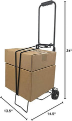 Folding Shopping Cart Dolly – Lightweight 2-Wheel Hand Truck, Portable & Collapsible Utility Trolley, 50 LB Capacity for Easy Storage & Transport