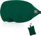 Mavogel Cotton Sleep Eye Mask - Breathable Light Blocking Sleep Mask, Soft Comfortable Night Eye Mask for Men Women, Eye Cover for Travel/Sleeping/Shift Work, Includes Travel Pouch (Green)