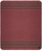 Inca Wall - Thick Alpaca Wool Blanket Heavyweight Camping Outdoors Indoors Soft Peru Twin Size New Ethnic Design (Soft Wine/Brown, Twin Size)