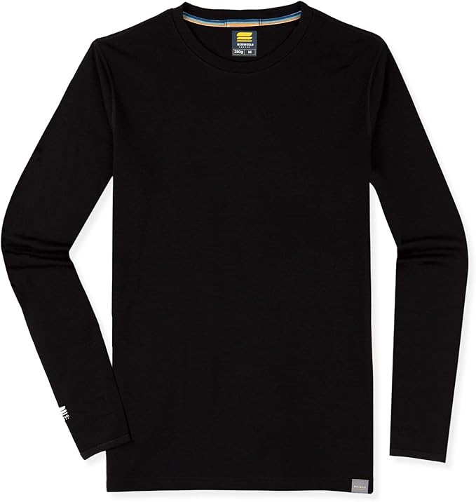 MERIWOOL Mens Base Layer - 100% Merino Wool Midweight Long Sleeve Thermal Shirt