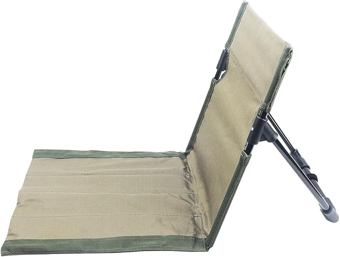 Outdoor Camping Backrest,Lightweight Foldable Chair,Park Leisure backrest,Beach Portable Single Lazy Chair,Aluminum Lazy Comfortable Backrest (Olive Green)