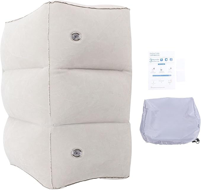 Inflatable Foot Rest Pillow Toddler Airplane Bed Adjustable 3 Layers Height Leg Rest Pillow Airplane Travel Essentials for Office Home Trains Cars