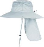 Sun Hats for Men Women Fishing Hat UPF 50+ Breathable Wide Brim Bucket Hats Summer UV Protection Safari Hat with Neck Flap