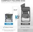 EVER ADVANCED Camping Directors' Chair with Side Table, Portable Folding Chair with Compact Size, Heavy Duty with Pocket for Camping, Lawn, Sports and Fishing, 400lbs, Green 2 Pack