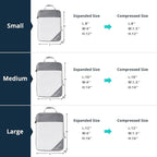 6 Set Compression Packing Cubes for Travel - Compressible, Lightweight, and Space-Saving Packing Cubes, Travel Essentials for Women, Grey