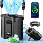 2025 AI Portable Waist Fan 12000mAh with Filter, MAX 17000RPM Powerful 5 Speeds, 40H Cooling, Rechargeable Belt Fan with Power Bank&LED Light, Wearable Shirt Fans Clip On for Outdoor Jobsite Travel