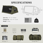 TOMOUNT Inflatable Canvas Tent with Pump,Easy Setup Blow Up Tent for Camping