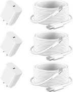 iPad Chrager Fast Charging, USB-C Chrager for New iPad 10th 11th A16/i.Pad Pro/Air/Mini 6th/A17 Pro, 20W Chrager Block & 10ft USB C to C Cable for iPhone 17 16 15 Series, 1Pack White