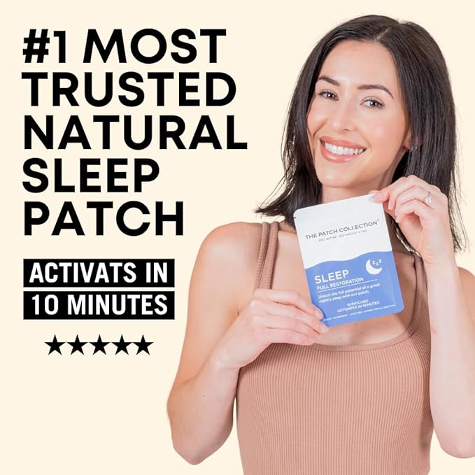 The Patch Collection® - Deep Sleep Aid Patches | Melatonin, Valerian Root, Passion Flower, Magnesium for Nighttime Support | Vegan Friendly Waterproof Patch, Latex Free (Pack of 15)