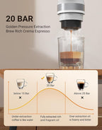 Portable Electric Espresso Machine, 3 IN 1 Self-Heating Travel Coffee Maker for Ground Coffee, NS Capsule&DG Capsule, 20 Bar Portable Coffee Maker with 9600mAh Battery for RV/Hiking/Office/Camp