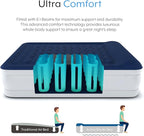 Active Era Luxury Queen, High Air Mattress with Built in Pump and Raised Pillow - Elevated Double, with Structured I-Beam Technology, Height 22" Tall Air Bed Queen Size