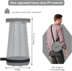 Portable Telescoping Collapsible Stool – Adjustable Height Folding Seat (Up to 450 lbs), Lightweight Camping Stool & Travel Seat for Fishing, Hiking, BBQ, Indoor & Outdoor(Light Gray)