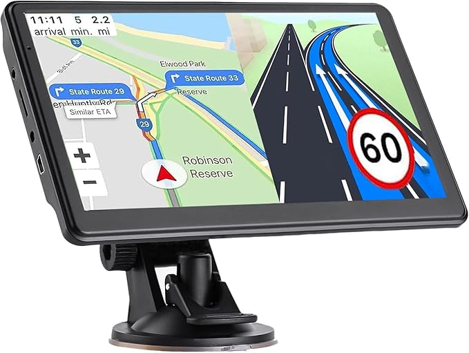 GPS Navigator 7 inch Touch Screen 256-16GB, GPS Navigation for Car Truck RV, 2025 Maps (Free Lifetime Updates), GPS Commercial Drivers Semi Trucker Navigation System, Spoken Turn-by-Turn Direction