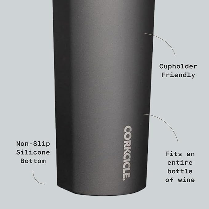 Corkcicle Classic Canteen Insulated Water Bottle - Stainless Steel Reusable Tumbler - Triple Insulated - Keeps Drinks Cold 25 Hours or Hot 12 Hours - Cupholder Friendly - Ceramic Slate - 25 oz
