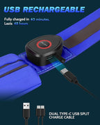 LED Reflective Belt Sash - 5 Lights Colors & 3 Light Modes High Visibility Night Safety Belt, Rechargeable Light Up Running Gear Adjustable Vest Straps for Runners Walkers Men Women