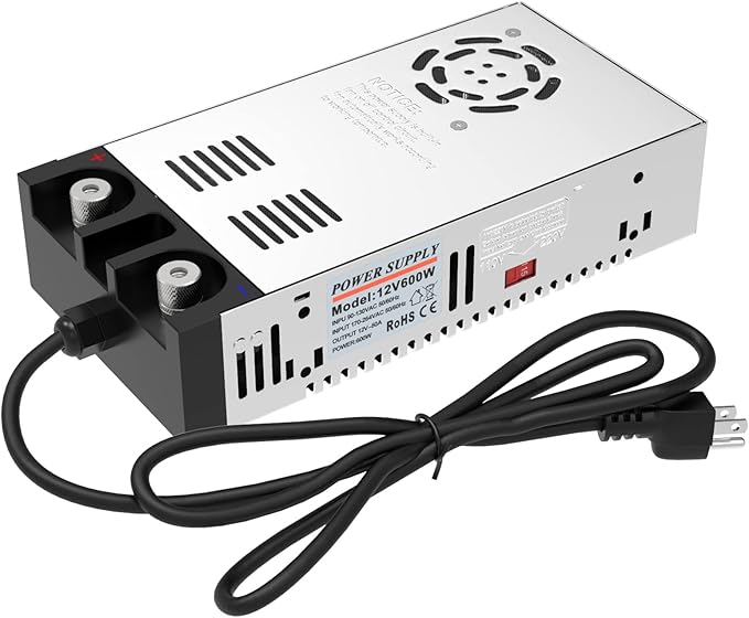 IMAYCC AC to DC Converter Universal 110V/120V to 12V Converter 12V DC Power Supply (12V-50A-600W)