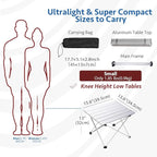 Grope Small Folding Camping Table with Aluminum Table Top, Beach Table for Sand with Carrying Bag,Prefect for Outdoor, Picnic, BBQ, Cooking, Festival (Silver-S)