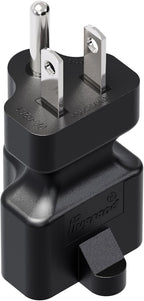 15 Amp to 20 Amp T Blade Power Adapter, Nema 5-15P to 5-15R/5-20R AC Adapter (2 Pack)