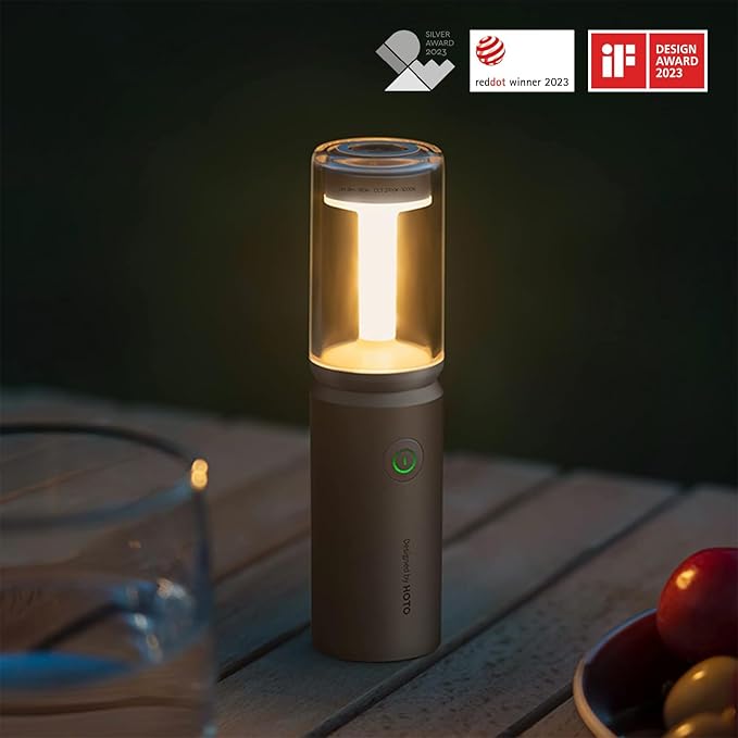 HOTO Outdoor Camping Flashlight Rechargeable, 3-in1 Camping Lantern 3100mAh, IP66 Water Resistant Camping Lamp Tent Lights with Hook, LED Flashlight for Camping, Outdoor, Emergency