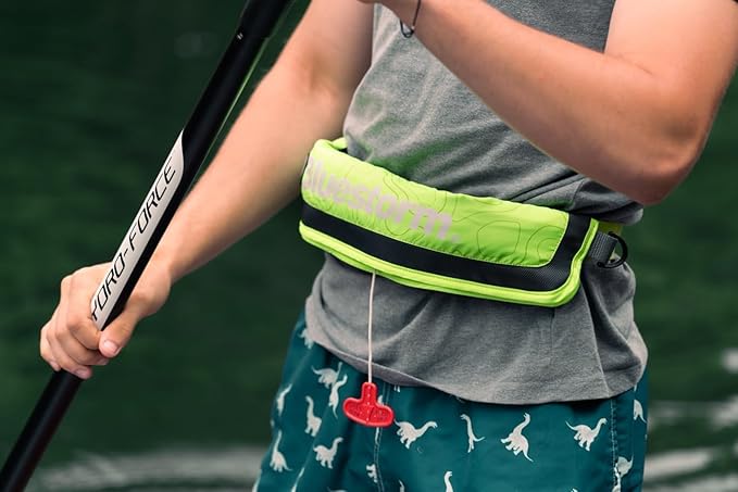 BLUESTORM Cirro 16 Manual Inflatable Belt Pack for Adults | US Coast Guard (USCG) Approved Life Jacket Waist Belt PFD for SUP Paddleboarding, Fishing & Kayaking