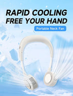 Portable Neck Fan, Hand-Free Fan, 5 Speeds, Foldable, Twistable, Lightweight, Rapid Cooling, Fashion, Quiet, Rechargeable, Summer Gift (White)
