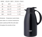 GiNT Stainless Steel Thermal Coffee Carafe, Double Walled Vacuum Water and Beverage Dispenser, 12 Hour Heat Retention, 65 OZ /1.9 Liter Black