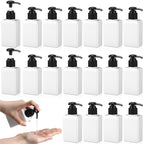 Domensi 24 Pcs 100ml /3.4 oz Pump Bottle Mini Travel Bottles Small Dispenser Containers Plastic Pump Lotion Dispenser Empty Square Travel Size Containers Toiletries (White)