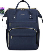 LOVEVOOK Laptop Backpack for Women,15.6 Inch Professional Womens Travel Backpack Purse Computer Laptop Bag Nurse Teacher Backpack,Waterproof College Work Bag Carry on Back Pack with USB Port,Dark Blue