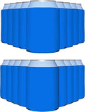 PartyPrints 100 Pack Cerulean Blank Can Cooler Sleeves, Customizable Bulk Insulated Foam for Beer, Collapsible Plain Drink Holder, Cold Soda Insulator, 12oz Regular, 16oz Tall Cans