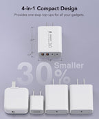 [2-Pack] 40W USB C Charger Block, 4-Port Type C Fast Charging Brick Dual PD&QC Wall Plug Adapter Compatible for iPhone13/14/15/16/17 Pro/Pro Max/iPad, Airpods, iwatch, Samsung Galaxy (White)
