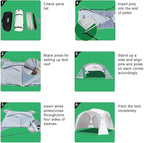 UNP Easy Beach Tent Pop Up Canopy UPF50+ Tent with Side Wall, Ground Pegs, and Stability Poles, Sun Shelter Rainproof, Waterproof for Camping Trips, Backyard Fun, Party Or Picnics