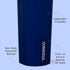 Corkcicle Classic Canteen Insulated Water Bottle - Stainless Steel Reusable Tumbler - Triple Insulated - Keeps Drinks Cold 25 Hours or Hot 12 Hours - Cupholder Friendly - Gloss Midnight Navy - 25 oz