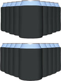 PartyPrints 25 Pack Charcoal Blank Can Cooler Sleeves, Customizable Bulk Insulated Foam for Beer, Collapsible Plain Drink Holder, Cold Soda Insulator, 12oz Regular, 16oz Tall Cans