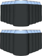 PartyPrints 1000 Pack Charcoal Blank Can Cooler Sleeves, Customizable Bulk Can Coolers, Extra-Thick Collapsible Drink Insulator Sleeve, Beer Can Coolers for Party Beverages