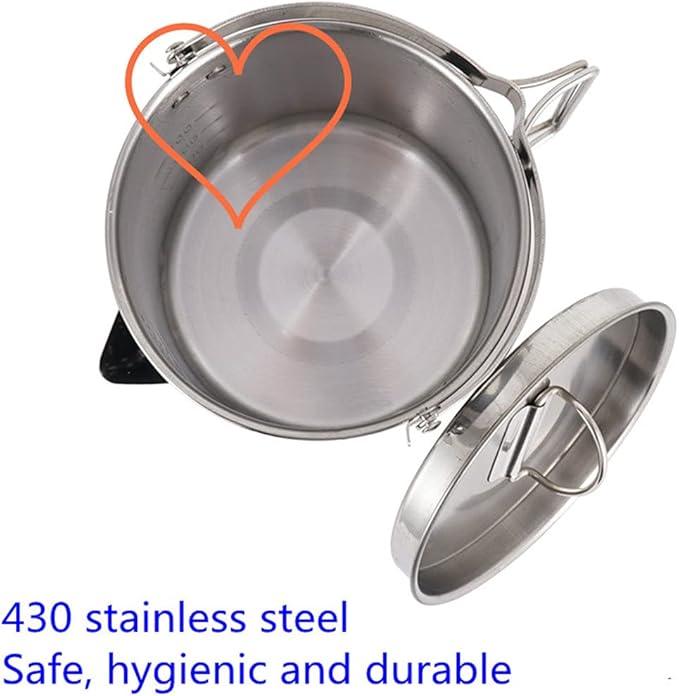 Outdoor Stainless Steel Kettle ，1.2L Mountaineering Camping Teapot， Portable Hanging Pot Cookware Coffee Pot Picnic Pot