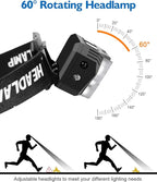 2000LM Ultra Bright 9 LED Headlamp, USB C Rechargeable Headlight, 10 Modes, Waterproof Motion Sensor Head Lamp Flashlight with White Red Light, Adjustable Headband for Adults Outdoor Hiking