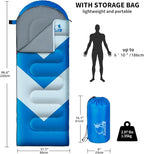 Sleeping Bag for Adults, Girls, Boys - 3 Season Warm & Cool Weather Lightweight Waterproof Camping Bag for Hiking, Outdoor Travel
