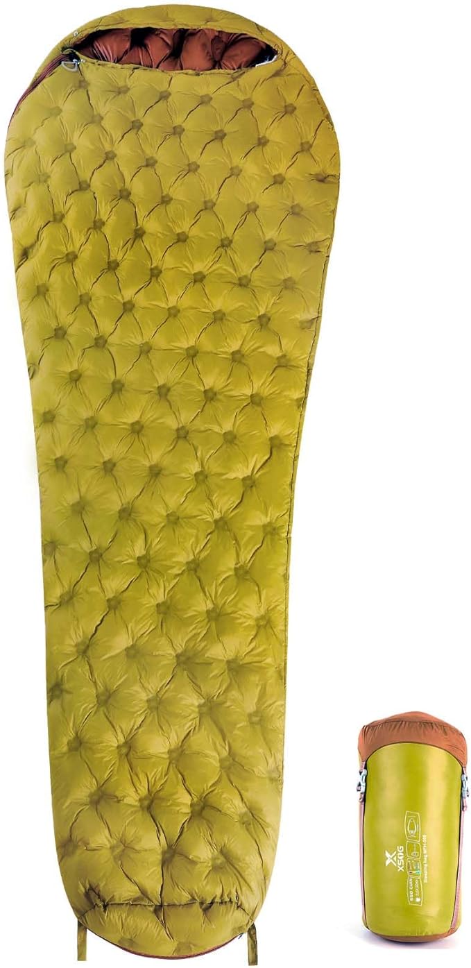 Ultralight Down Sleeping Bag for Adults, 1.92lbs 32-55F 650 Fill Down, Lightweight Compact Mummy Backpacking Sleeping Bag for Outdoor Camping and Hiking, Compressible -MFH500