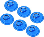 TOBWOLF 6 Pack Stainless Steel D-Ring Patch for Inflatable Boat Kayak Dinghy SUP, D-Ring PVC Patch Stand-Up Paddleboard Canoe Rafting Accessories, NO Glue Included