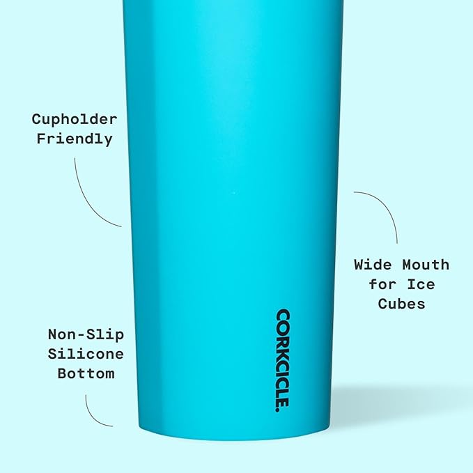 Corkcicle Sport Canteen - Keeps Drinks Cold 25 Hours - Stainless Steel Water Bottle - Triple-Insulated - Spill-Proof - Summer Drinkware Gift - Keeps Drinks Ice Cold - 32 oz - Capri Blue