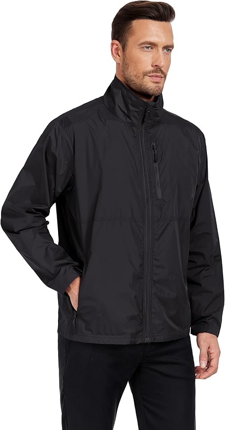 Mens Windbreaker Jackets Lightweight Packable Windproof for Casual Hiking Outdoor