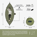 Hammock with Mosquito Net - Lightweight, Portable, 1 Person Hammock - for Camping, Hiking, Backpacking, Travel, a Festival, or The Beach