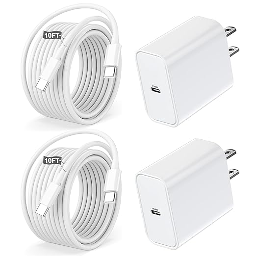 Fast Charger iPhone 17/16/15,2Pack 40W USB C Wall Charger Block 10FT USB C to C Fast Charging Cable Cord 40W Plug Quick Apple Chargers for iPhone 17 Pro Max/17 Air/16 Pro/15Pro/Plus,iPad Pro/Air/Mini