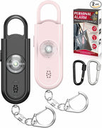 Safe Sound Personal Alarm, 2 Pack 130 dB Loud Siren Song Emergency Security Alarm Keychain with Strobe LED Light, Personal Sound Safety Siren for Women, Men, Children, Elderly