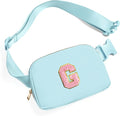 Gitus Gifts for 7 8 9 10 11 Year Old Girls Belt Bag Fanny Pack Crossbody Bags with Initial Letter Patch Birthday Gifts for Daughter Sister Friends Teen girls (Icing Blue-G)