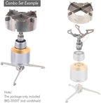 BRS Stove BRS-3000T Stove and Windscreen Ring Combo Set with Cross-stand Titanium Windshield Camp Stove Wind Screen with Storage Box for Camping Hiking Backpacking